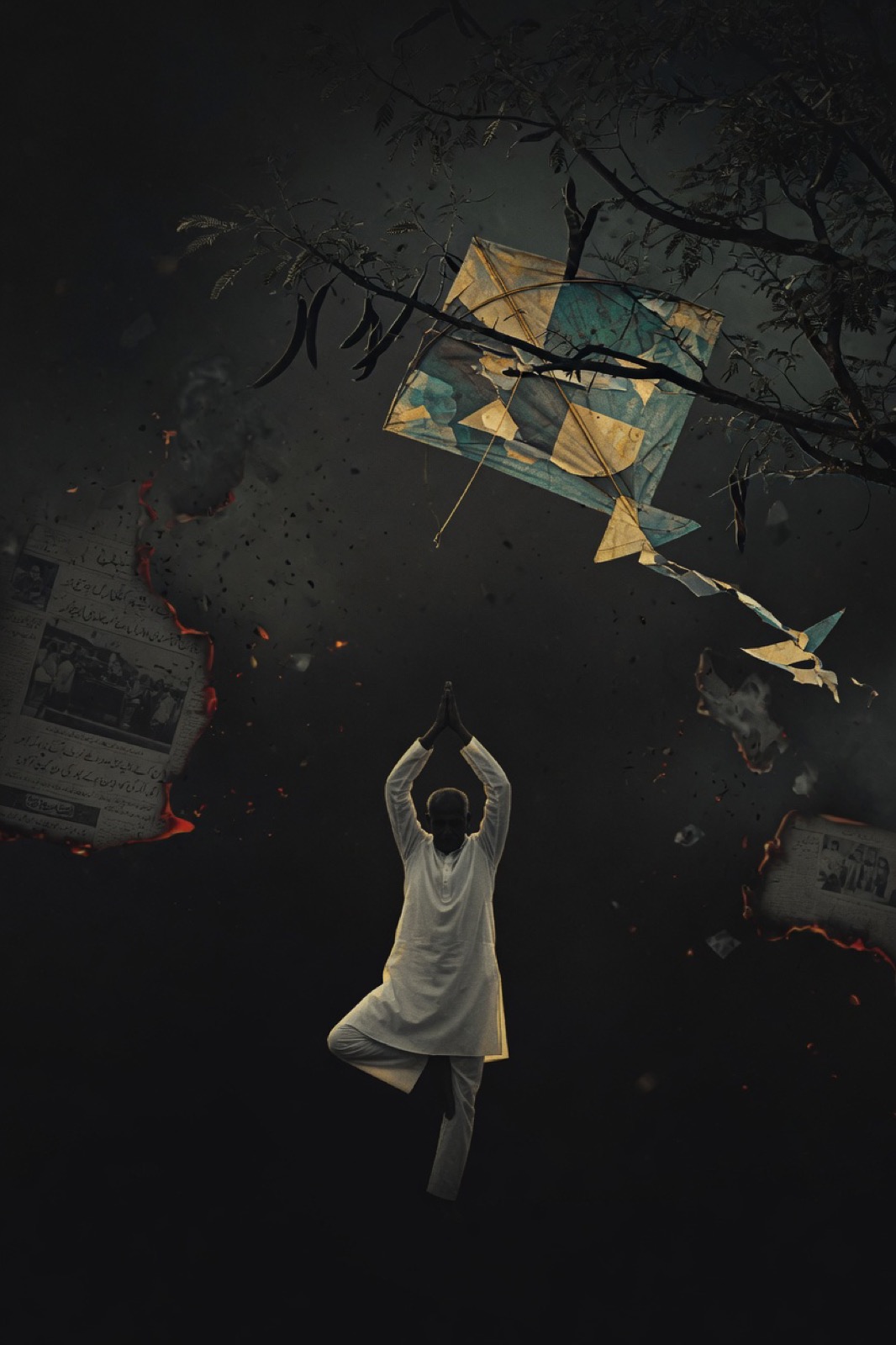SANTHARA key art — tree pose against Partition headlines
