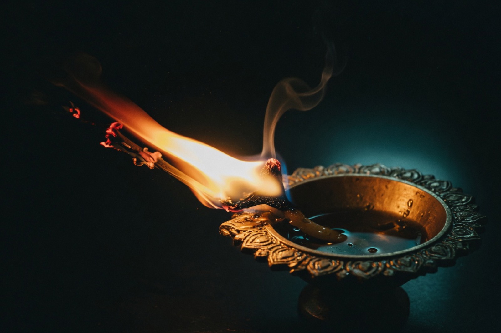 Diya lamp — elemental vigil